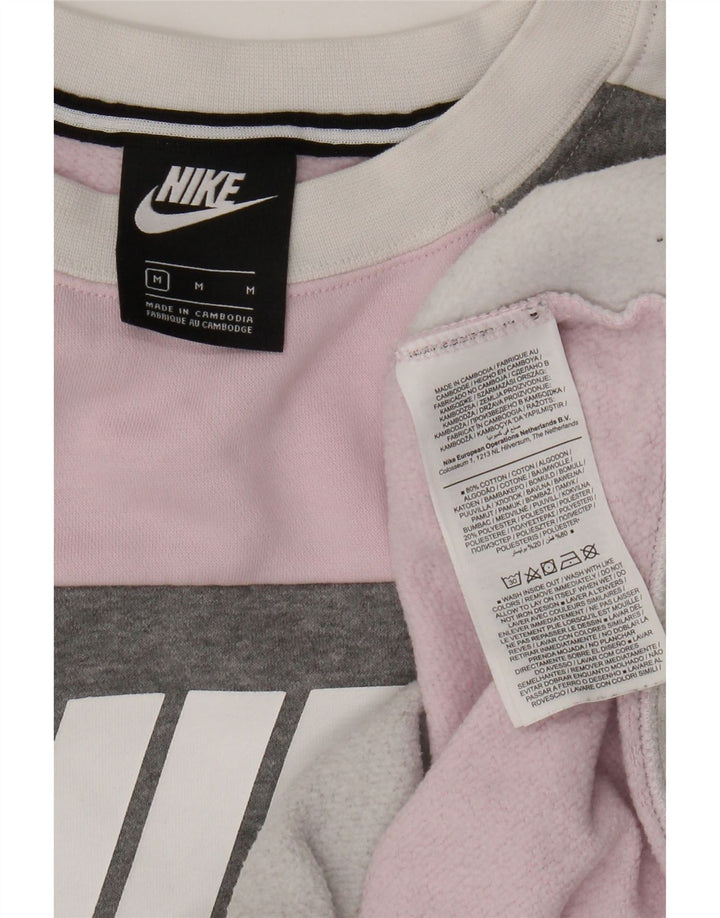 Felpa con grafica Nike da donna, maglione UK 14, colore rosa medio