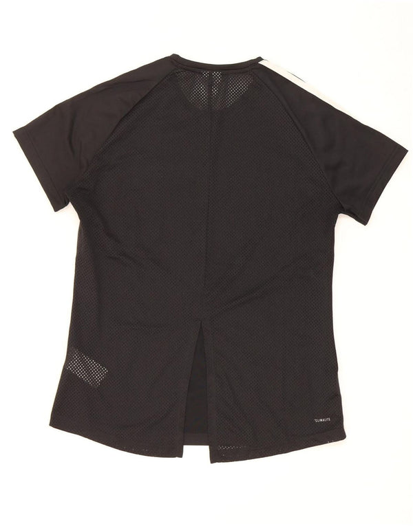 Adidas Womens Climalite T-Shirt Top UK 12/14 Medium Black Polyester