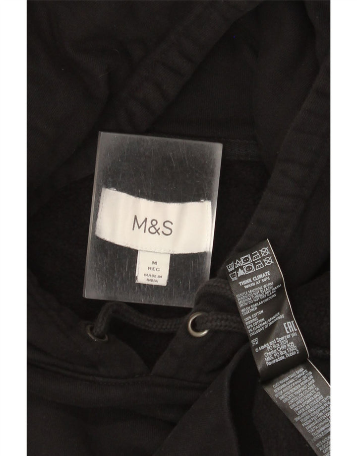 Maglione con cappuccio da uomo Marks & Spencer medio cotone nero