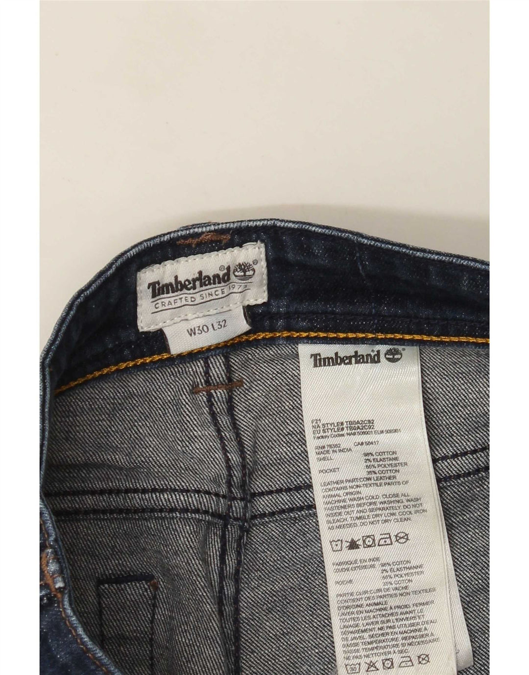 Jeans slim da donna Timberland W30 L32 cotone blu navy