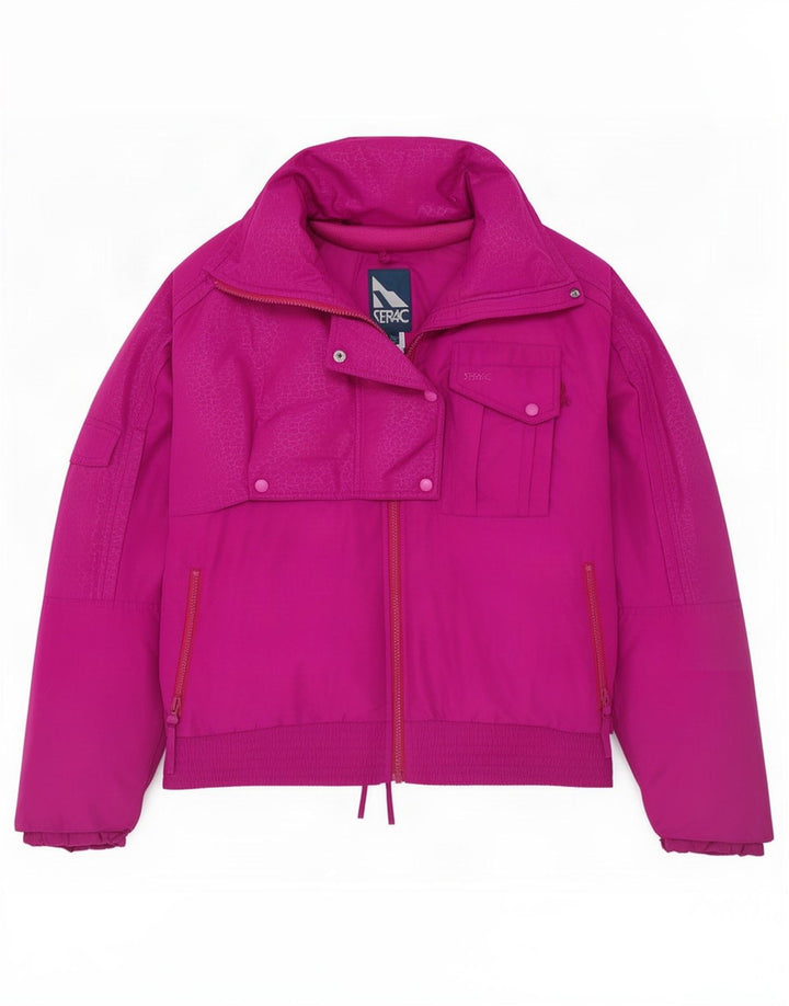 Serac Giacca da sci oversize da donna UK 8 Small Pink Cotton