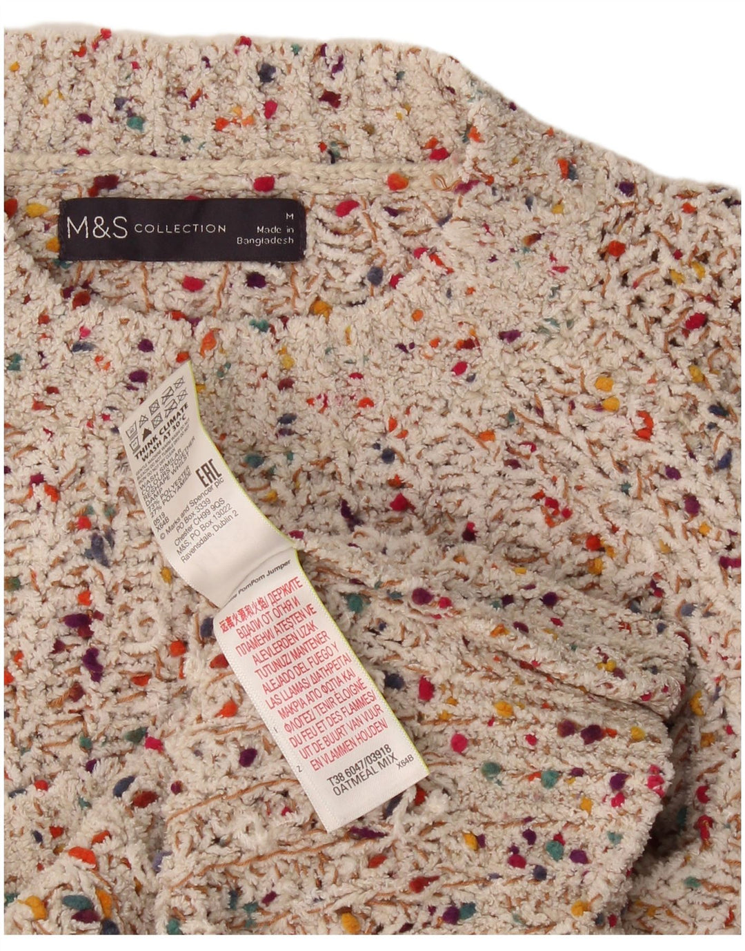 Maglione maglione a collo alto da donna Marks & Spencer UK 14 medio multicolore