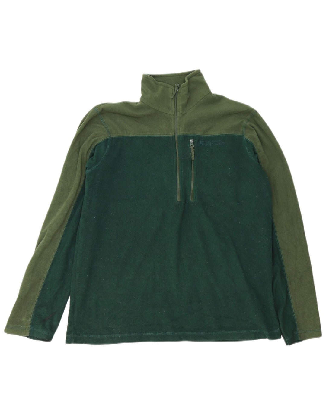 Mountain Warehouse Maglione in pile da uomo con collo e zip piccolo color block verde