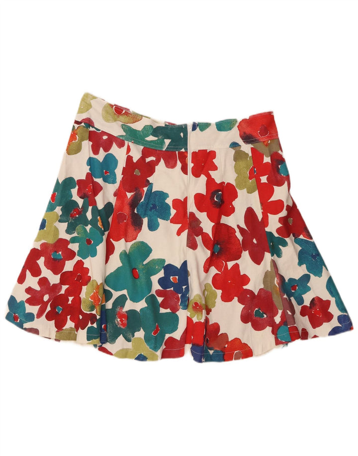 Minigonna vintage da donna W32 grande floreale multicolore