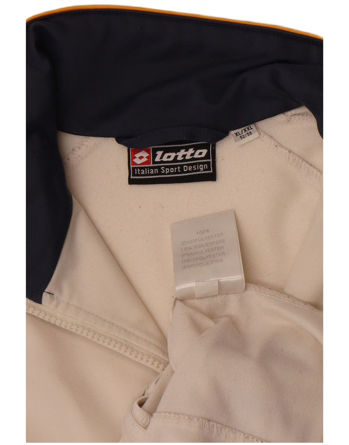 Giacca da tuta da uomo Lotto XL in poliestere color block bianco sporco