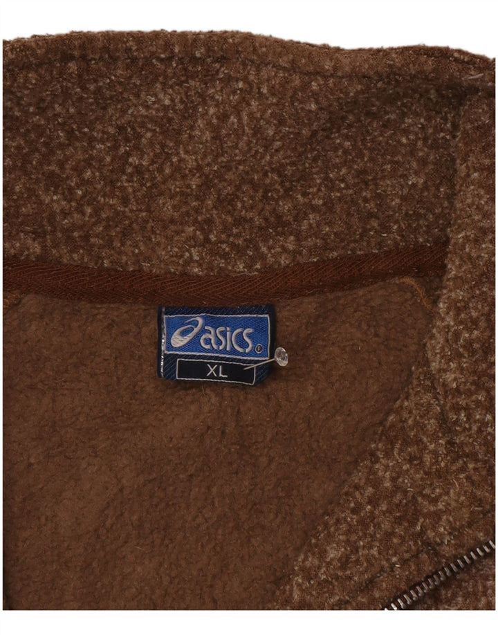 Maglione in pile da uomo Asics con zip e collo XL Marrone