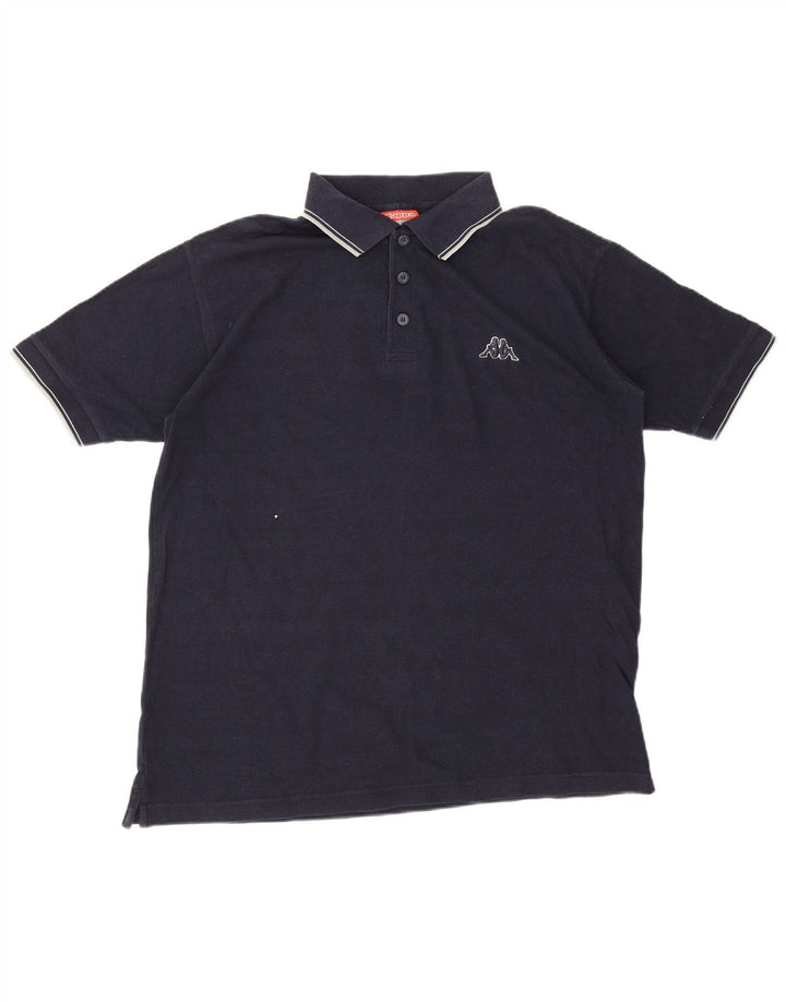 Polo Kappa Uomo Media Cotone Blu Navy