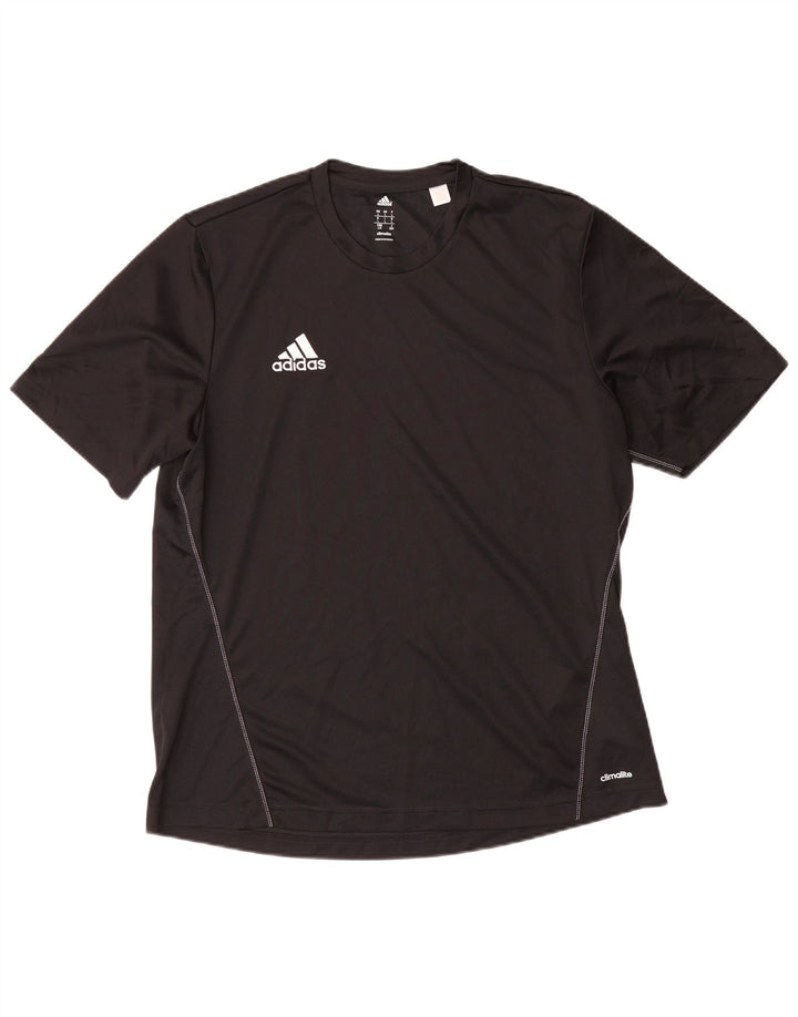 T-shirt ADIDAS da uomo Climalite Top grande in poliestere nero