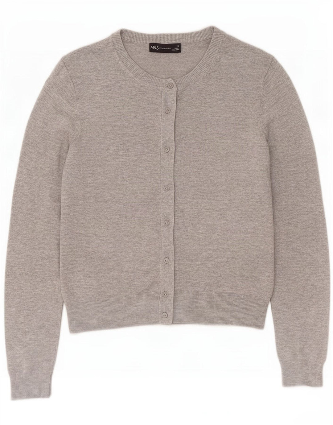 Maglione cardigan da donna Marks & Spencer UK 12 Viscosa grigio medio