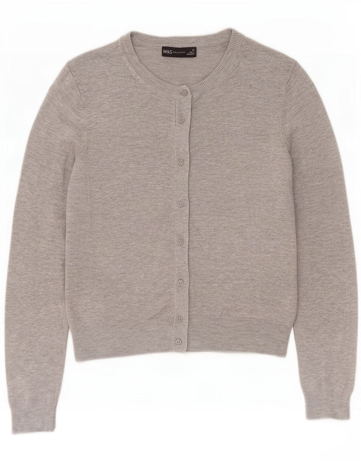 Maglione cardigan da donna Marks & Spencer UK 12 Viscosa grigio medio