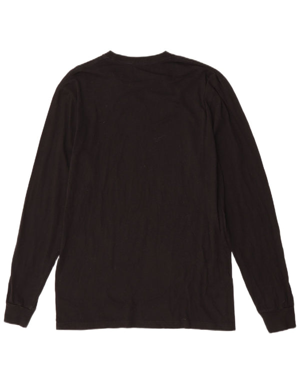 T-shirt grafica da uomo Regular Fit Quiksilver a maniche lunghe in cotone nero medio