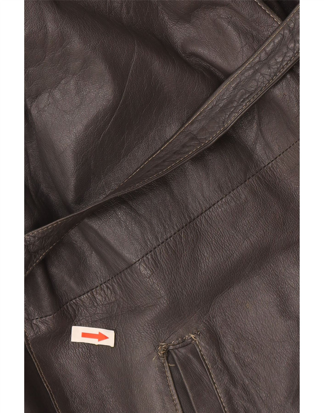 Giacca in pelle vintage da donna UK 16 grande grigia