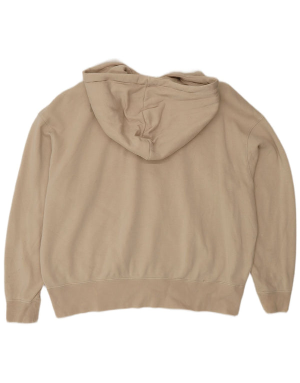 Felpa con cappuccio oversize da donna Nike UK 14 cotone beige medio