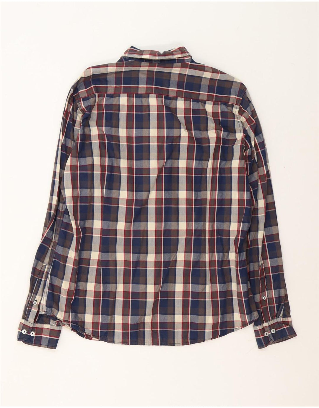 Camicia Benetton Uomo XL Cotone Check Multicolor