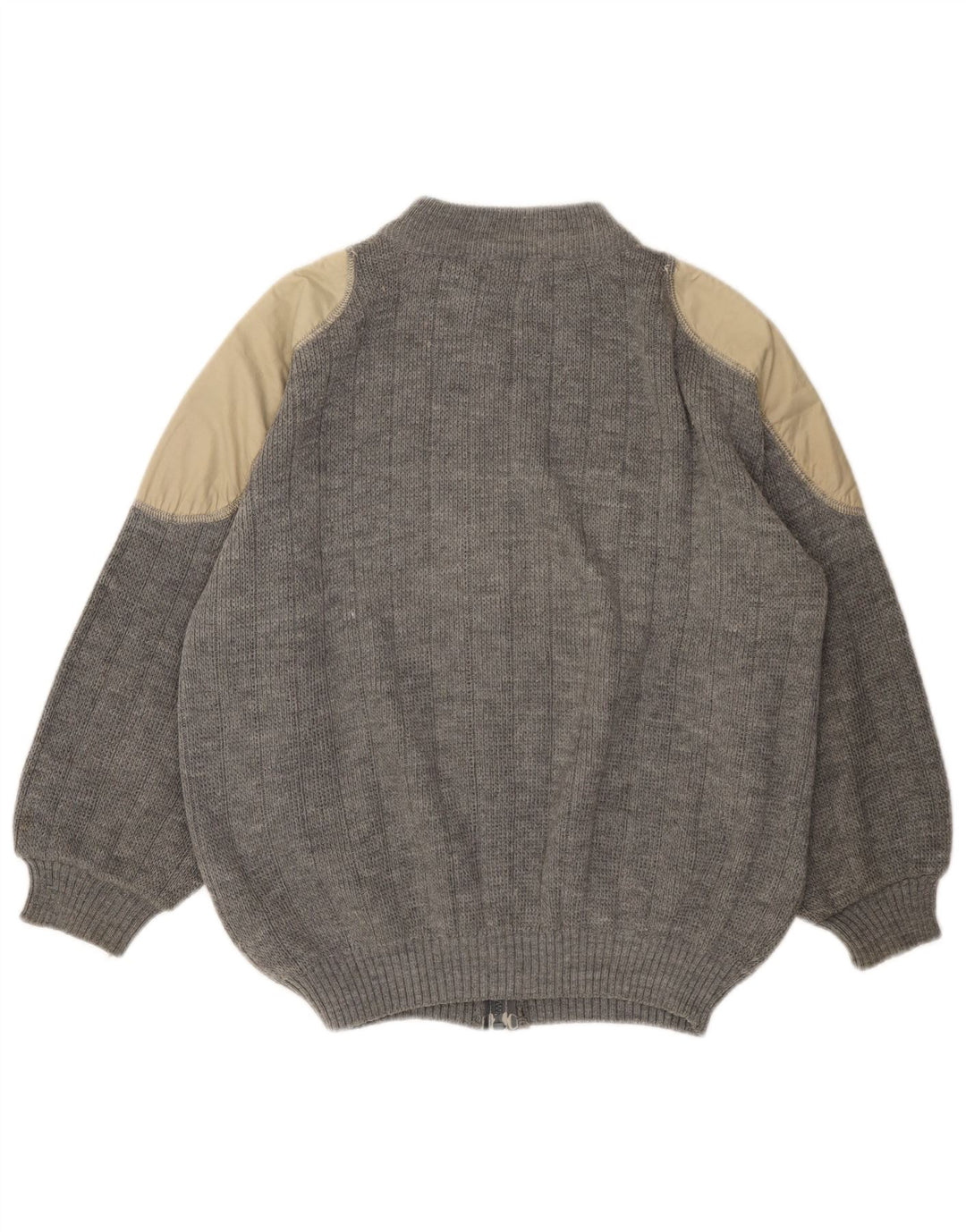 Maglione cardigan da donna VINTAGE UK 18 XL Blocco colore grigio