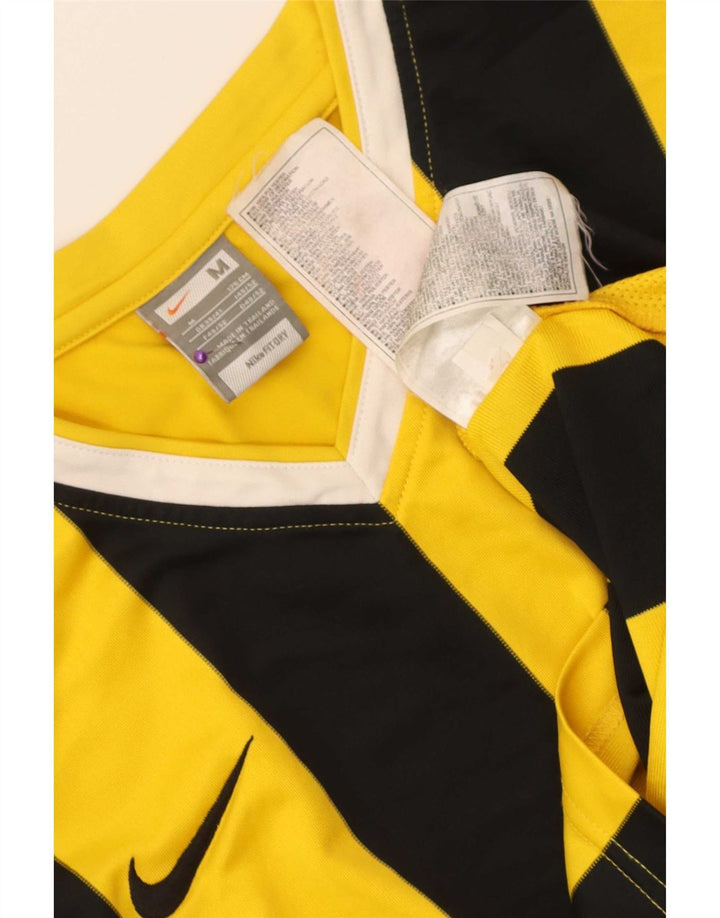 Nike Top da uomo a maniche lunghe UK 39/41 Poliestere a righe gialle medie