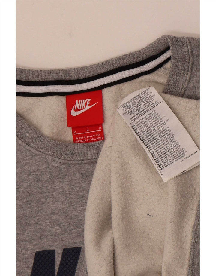 Felpa grafica da uomo Nike Felpa in cotone chiazzato grigio medio