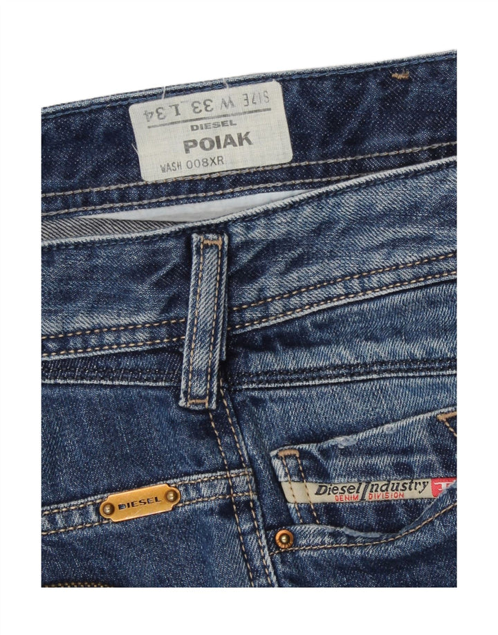 Jeans dritti da uomo Diesel Poiak W33 L30 in cotone blu