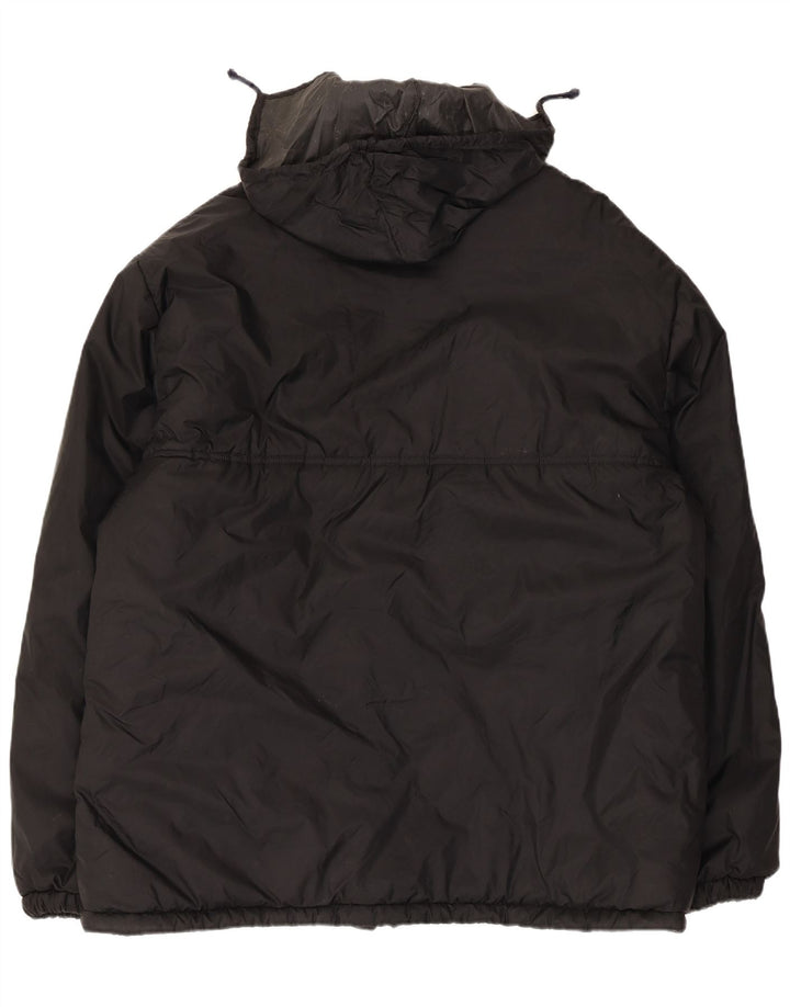Giacca imbottita con cappuccio vintage da uomo IT 60 5XL Nera in poliammide