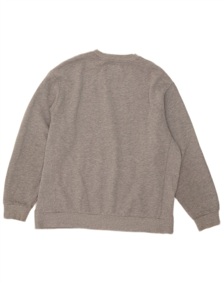 Felpa oversize con grafica da donna Superdry, maglione UK 14, cotone grigio grande
