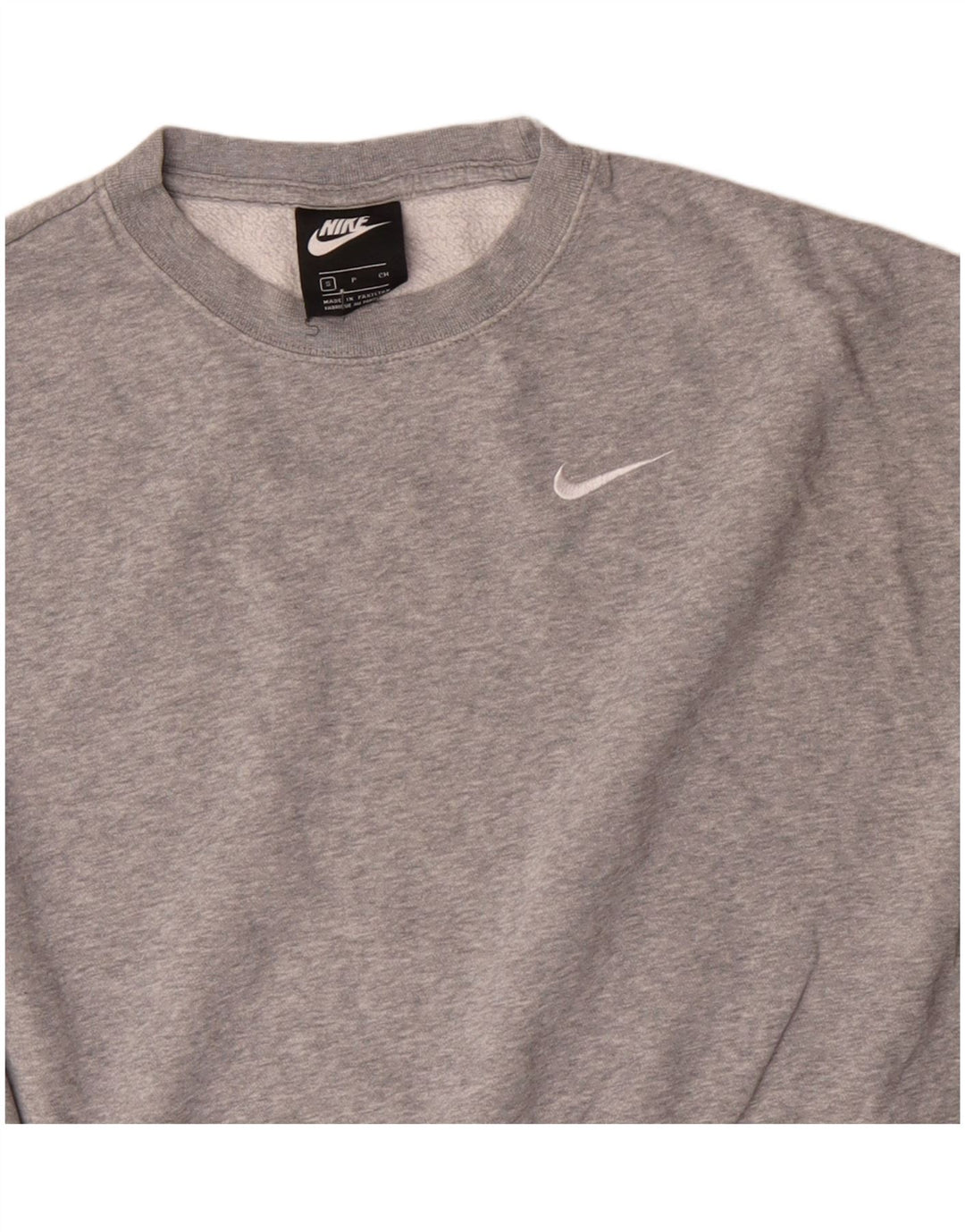 NIKE Felpa corta oversize da donna, maglione UK 10 piccolo cotone grigio