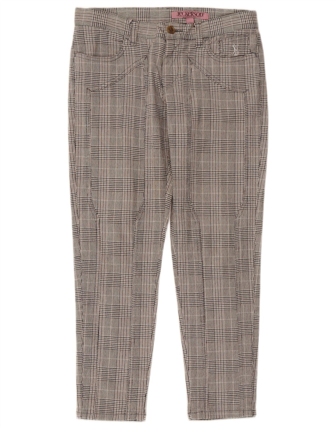 Pantaloni corti slim da donna Jeckerson W26 L25 pied de poule grigi
