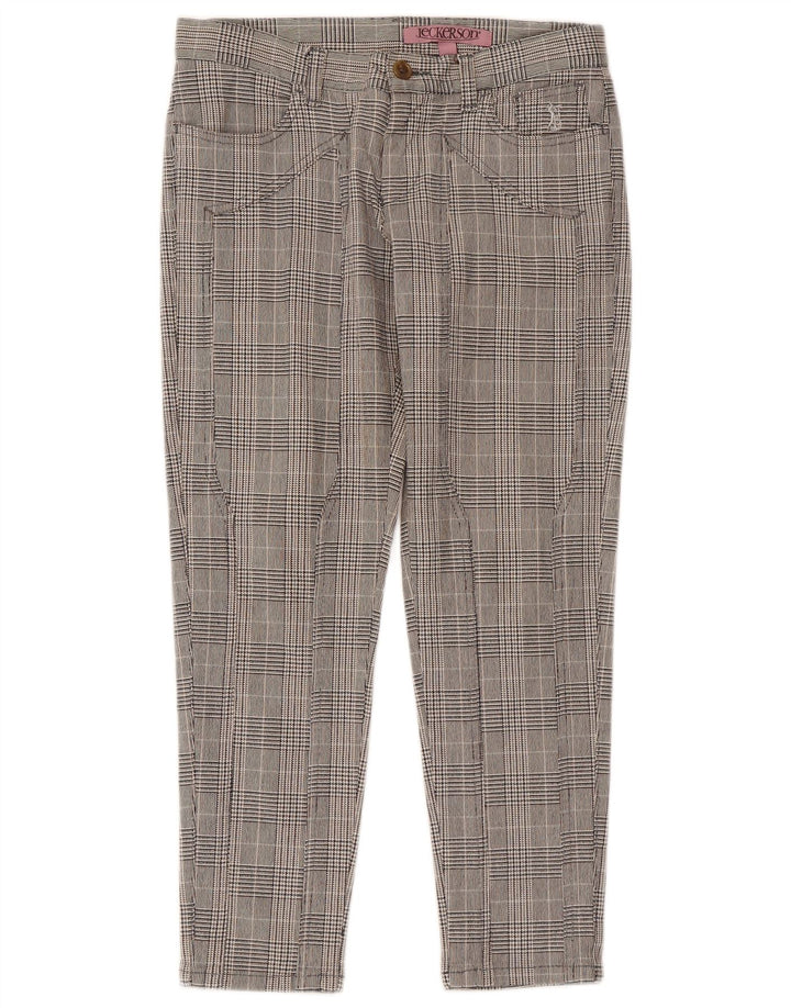 Pantaloni corti slim da donna Jeckerson W26 L25 pied de poule grigi