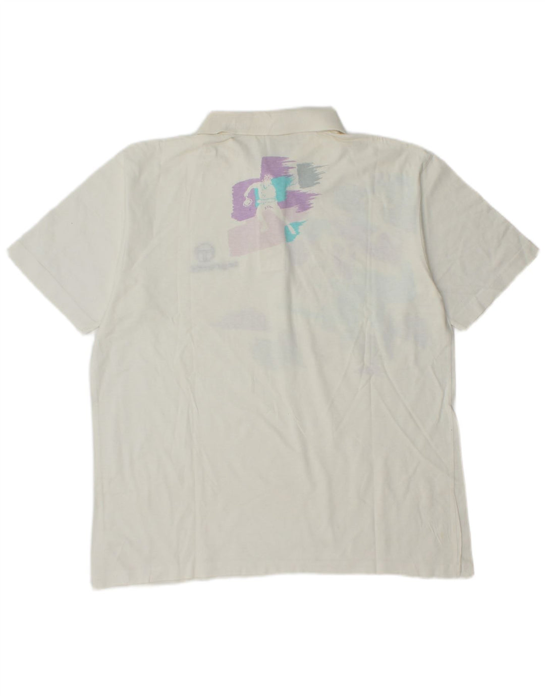 Polo grafica da uomo Sergio Tacchini grande in cotone tie-dye bianco