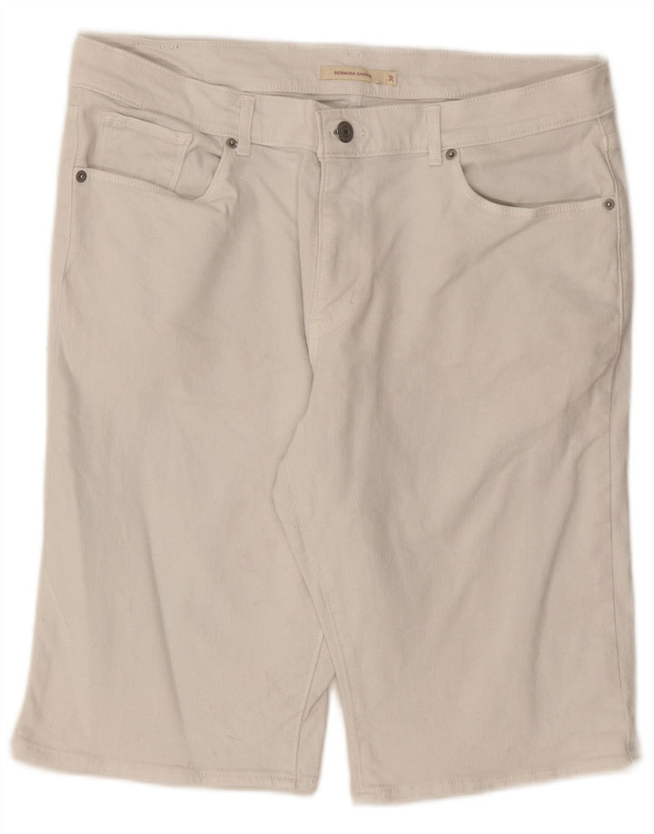 LEVI'S Mens Denim Bermuda Shorts W32 Medium White Cotton