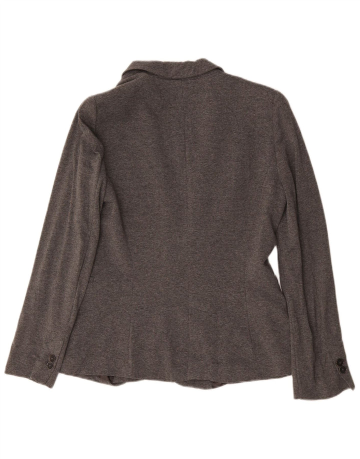 Giacca blazer a 1 bottone da donna Zara UK 14 acetato grigio medio