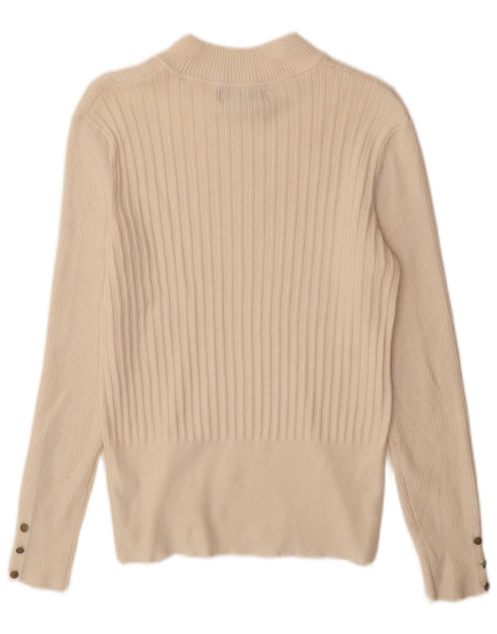 Maglione maglione a collo alto da donna Marks & Spencer UK 12 medio bianco sporco