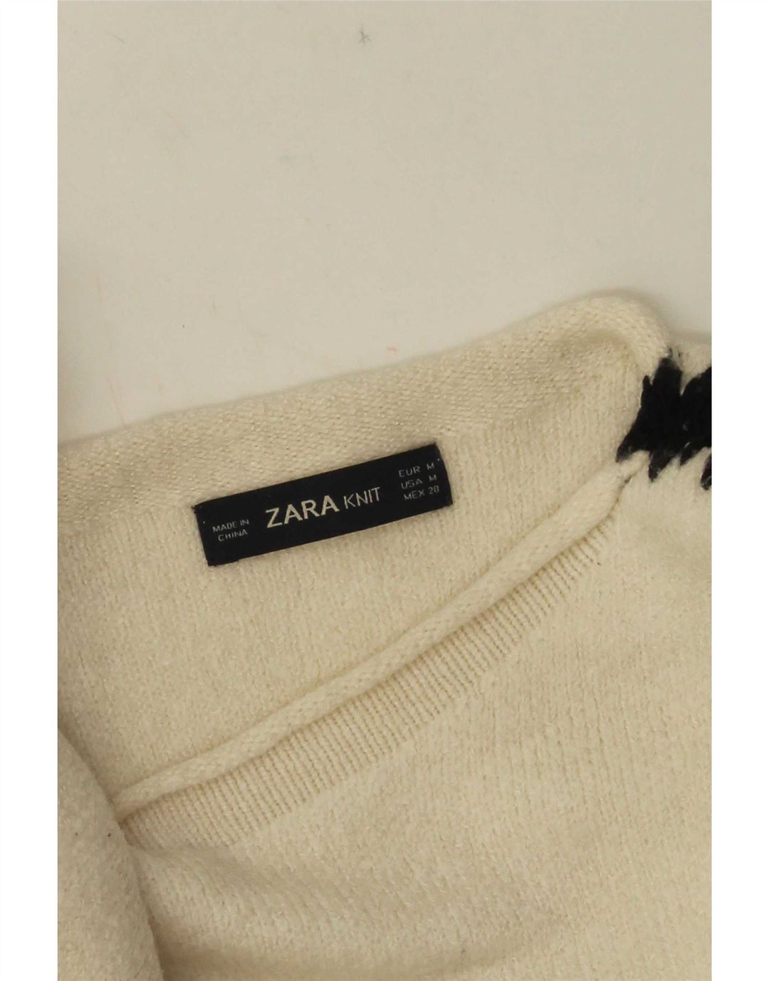 Maglione Zara da donna con scollo a barchetta UK 14 blocco colore bianco medio