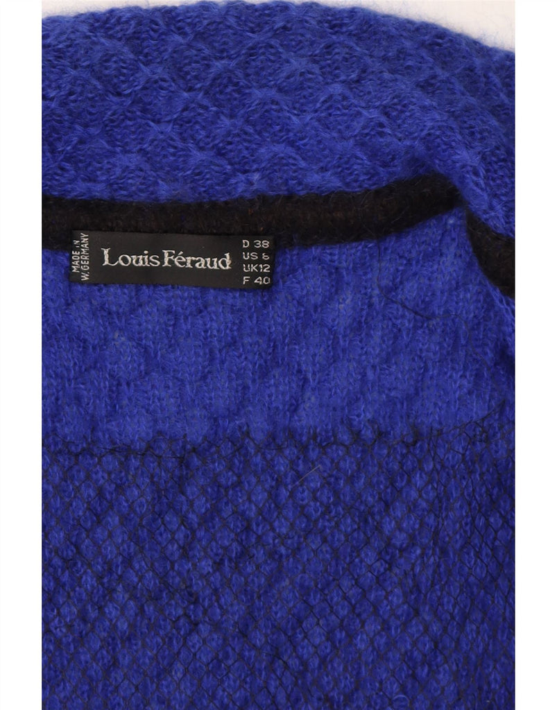 LOUIS FERAUD Womens Longline Open Cardigan Sweater UK 12 Medium  Blue Vintage Louis Feraud and Second-Hand Louis Feraud from Messina Hembry 