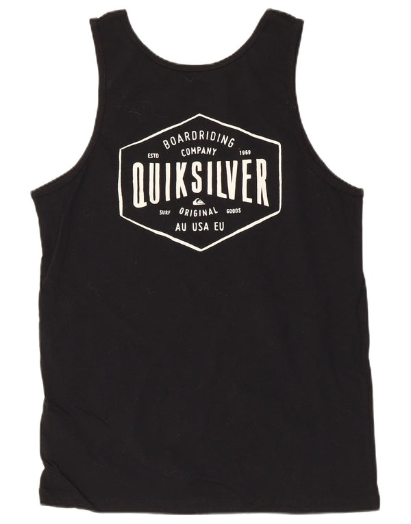 Canotta grafica da uomo Quiksilver piccola in cotone nero