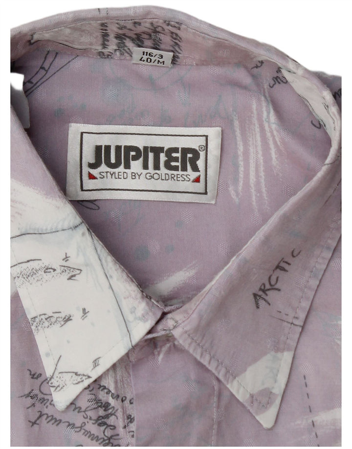 JUPITER Mens Short Sleeve Shirt Size 40 Medium Purple Patchwork