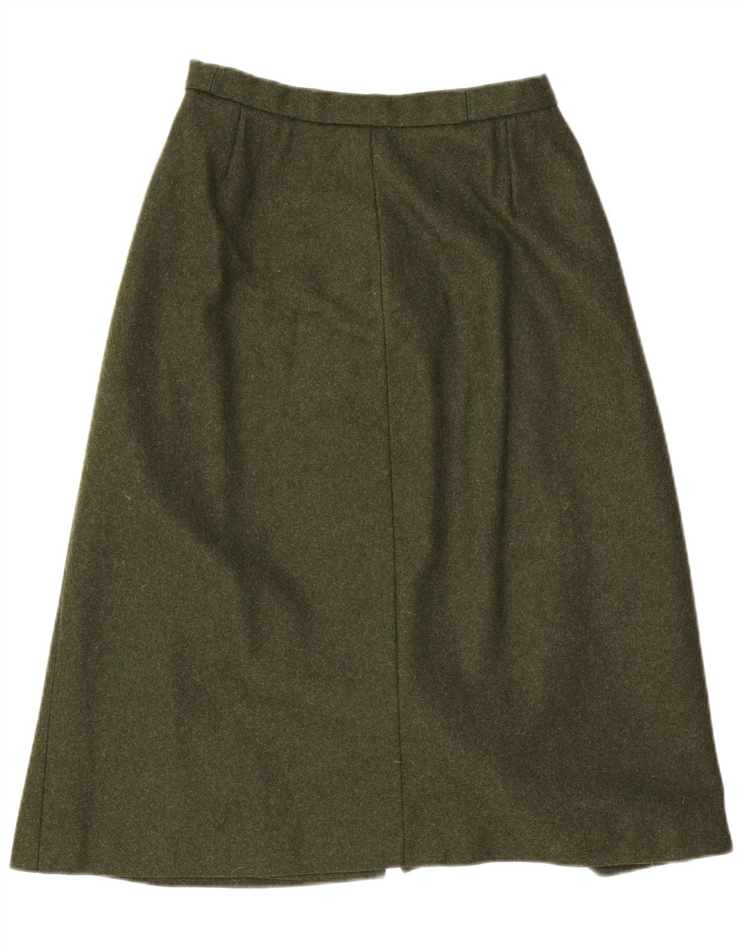 Gonna a trapezio da donna vintage W26 piccola color kaki