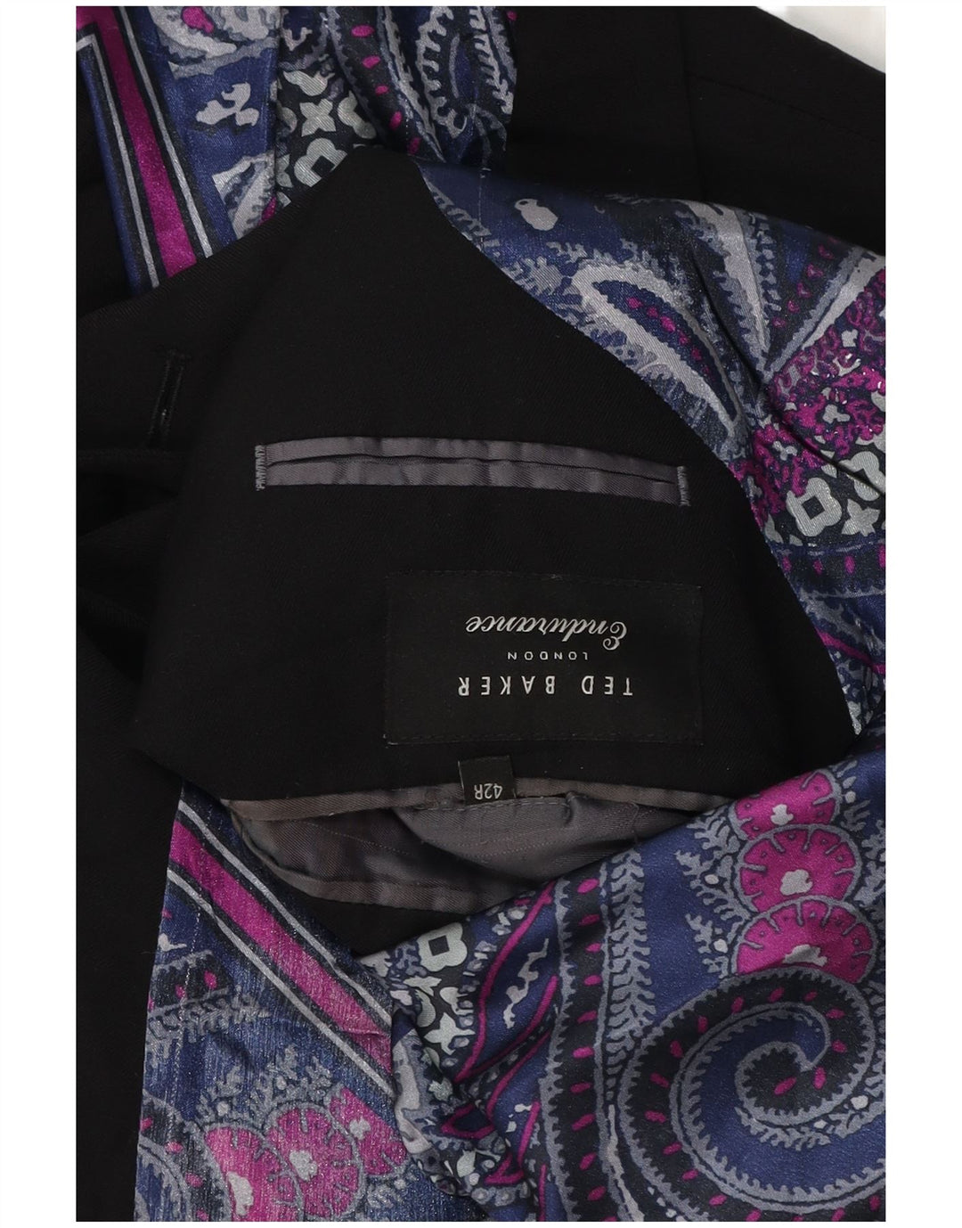 Giacca blazer da uomo a 2 bottoni TED BAKER UK 42 XL lana nera