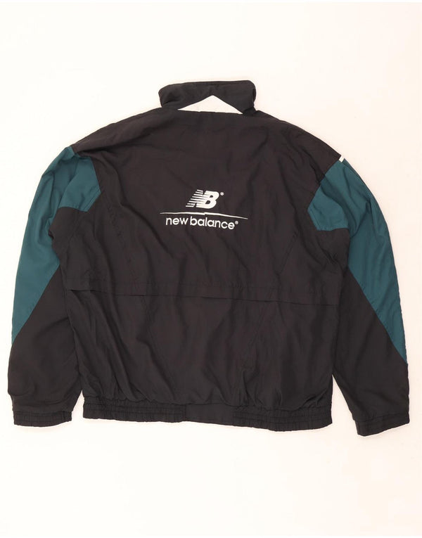 New Balance Mens Graphic Tracksuit Top Jacket Large Black Colourblock