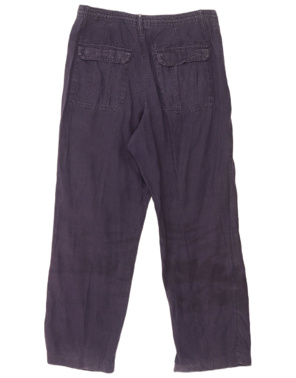 Pantaloni chino dritti da uomo Marks & Spencer W32 L29 Lino blu navy