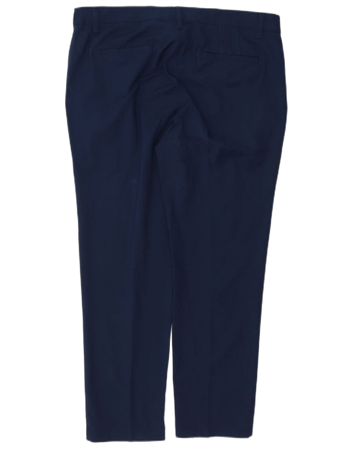 Pantaloni chino dritti da uomo ADIDAS W36 L30 poliestere blu navy
