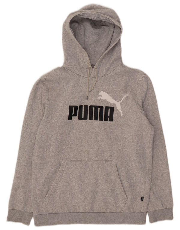 Puma Mens Graphic Hoodie Jumper Small Grey Cotton