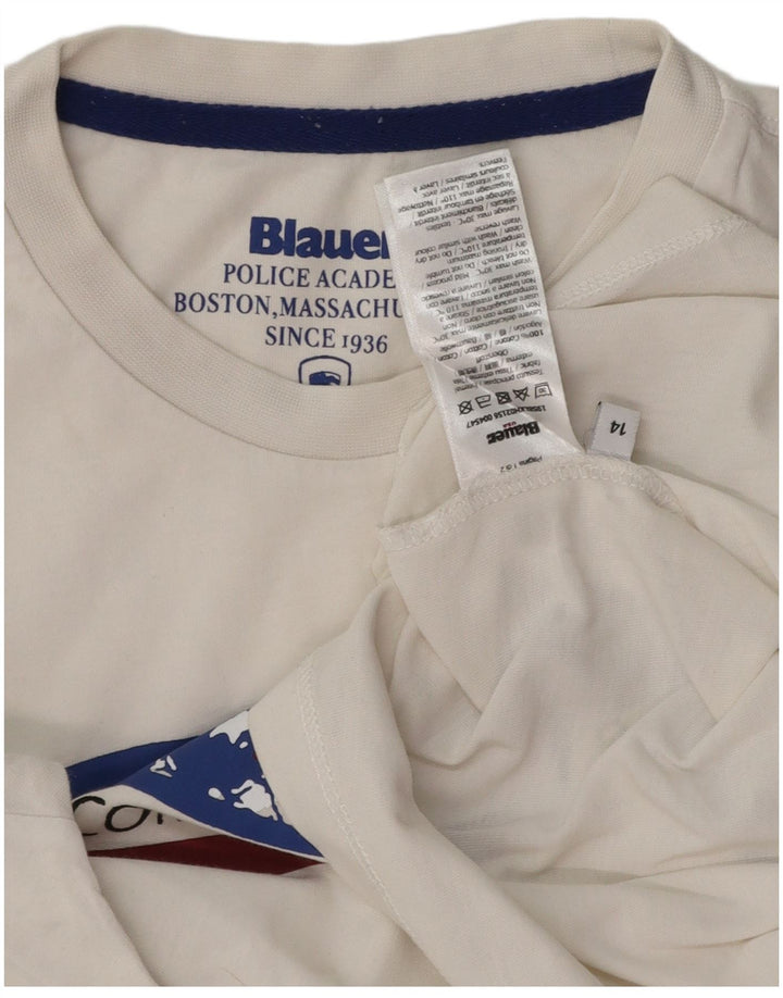 BLAUER T-shirt grafica per ragazzi 13-14 anni in cotone bianco