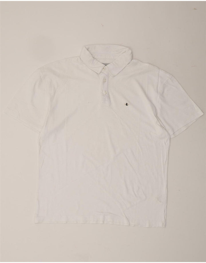 LES COPAINS Mens Polo Shirt XL White Cotton Vintage Les Copains and Second-Hand Les Copains from Messina Hembry 