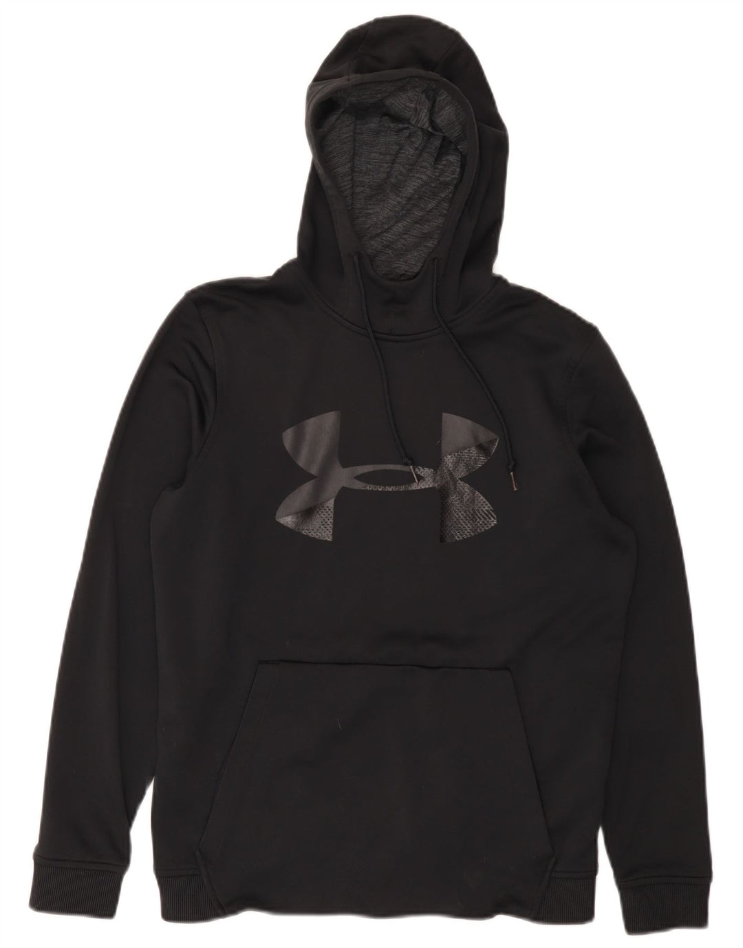 Felpa con cappuccio grafica Under Armour da uomo Cold Gear piccola in poliestere nero