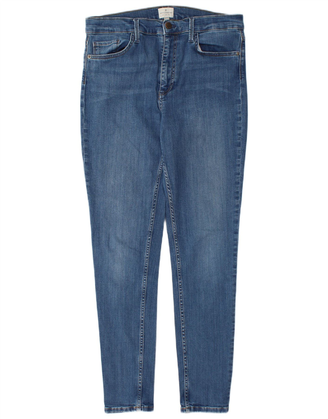 FRENCH CONNECTION Jeans skinny da donna UK 14 Large W30 L29 Cotone blu