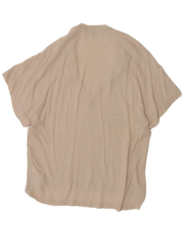 Top tunica oversize da donna Zara UK 10 piccolo poliestere beige