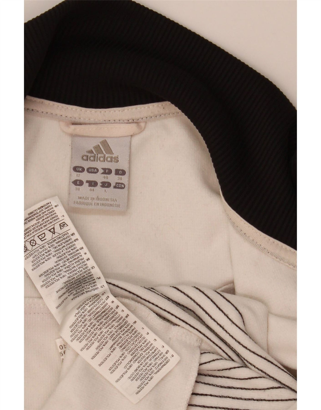 Giacca da ginnastica grafica da donna Adidas UK 12 Medium White Colourblock