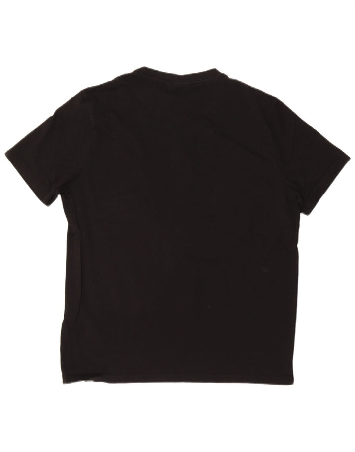 ELLESSE Mens Graphic T-Shirt Top Medium Black Cotton