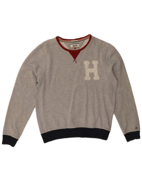 Felpa grafica da donna Tommy Hilfiger Maglione UK 10 Small Grigio