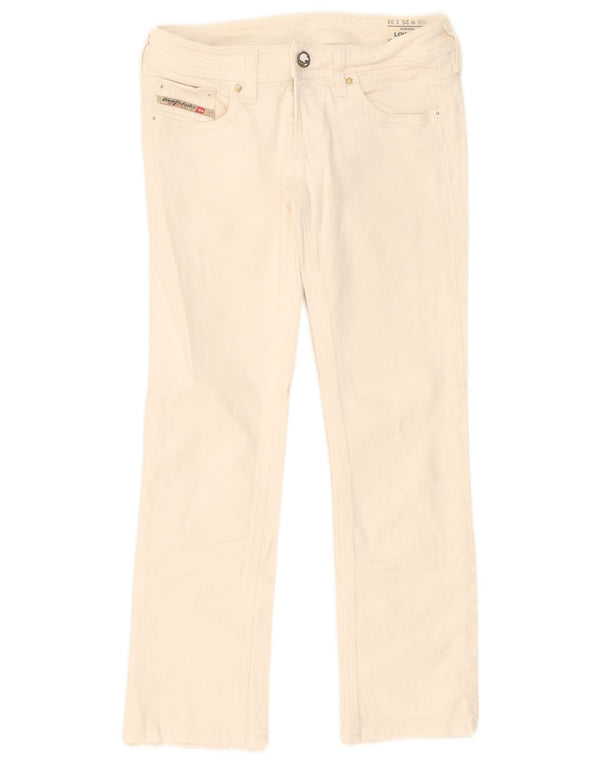 Jeans corti Lowky da donna Diesel W26 L24 cotone bianco sporco